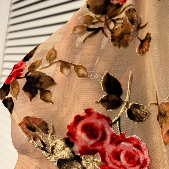 Alice and Olivia velvet floral burnout dress in size 2 - Picture 6 of 7